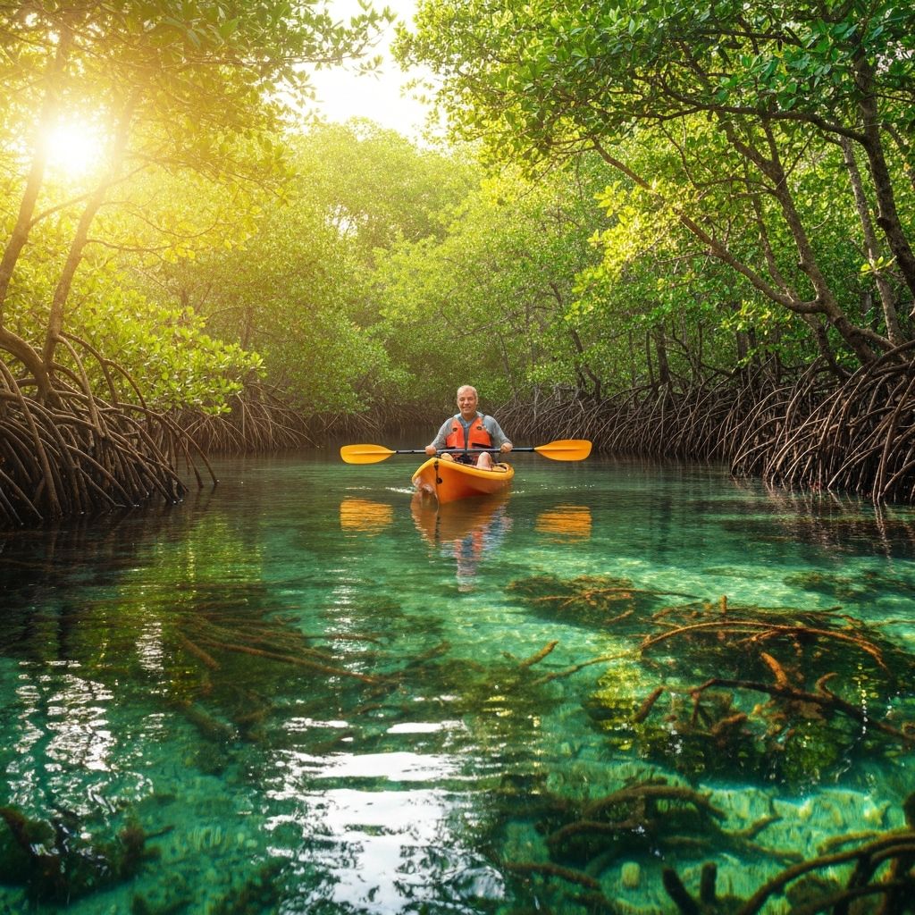 Kayak dans la mangrove