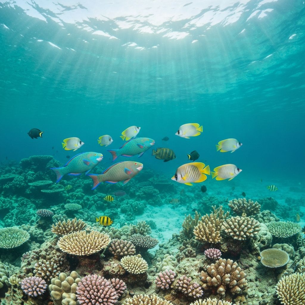 Banc de poissons tropicaux